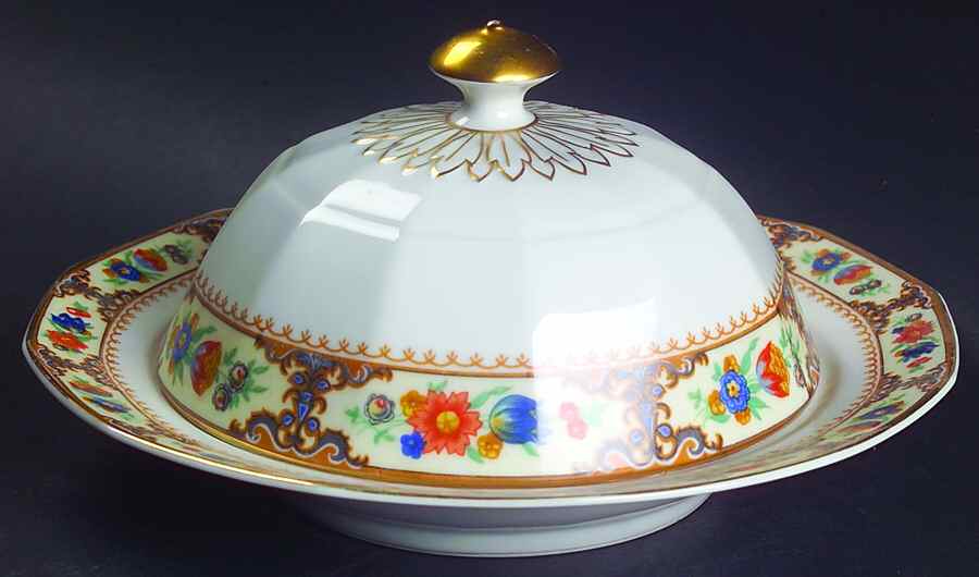 Lowell Round Covered Butter by Princess (Bavaria, Czech)-1