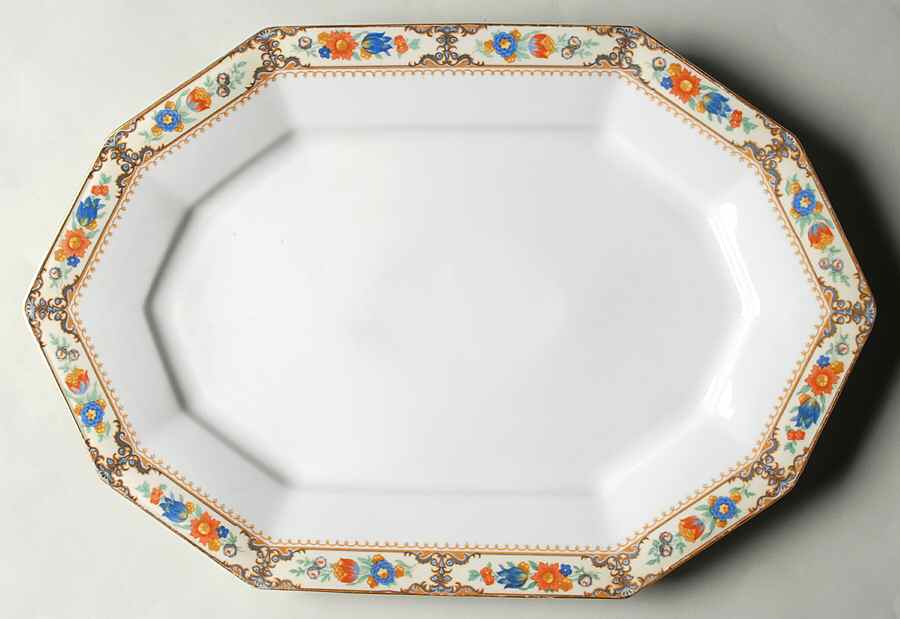 Lowell 16" Oval Serving Platter by Princess (Bavaria, Czech)-1
