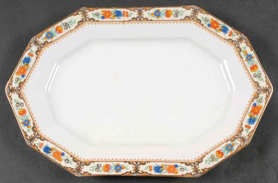 Lowell 14" Oval Serving Platter by Princess (Bavaria, Czech)-1