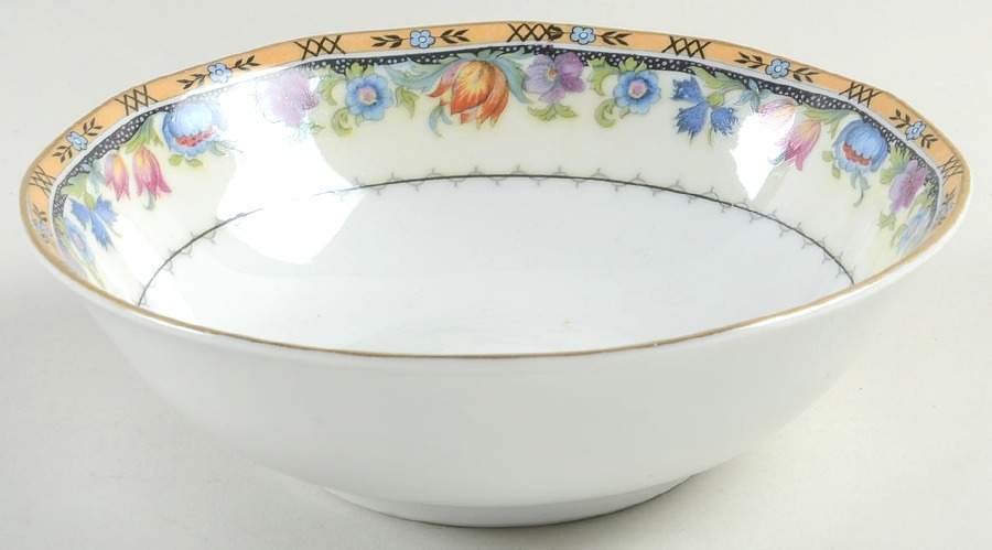 Newport (Cream & White) Coupe Cereal Bowl by Princess (Bavaria, Czech)-1