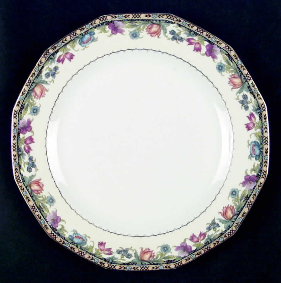 Newport (Cream & White) Dinner Plate by Princess (Bavaria, Czech)-1