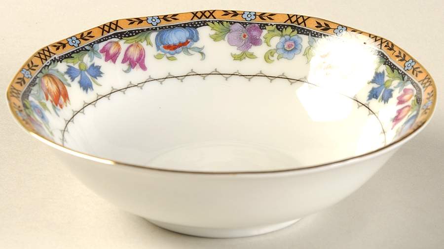 Newport (Cream & White) Fruit/Dessert (Sauce) Bowl by Princess (Bavaria, Czech)-1