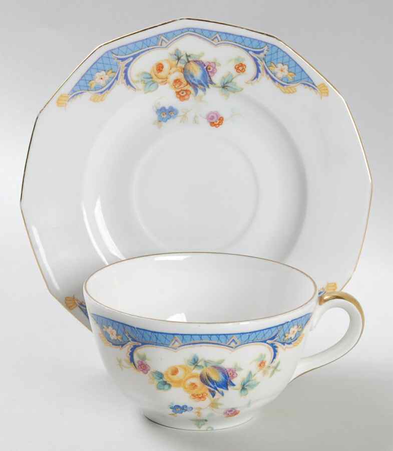 Alpena Flat Cup & Saucer Set by Princess (Bavaria, Czech)-1