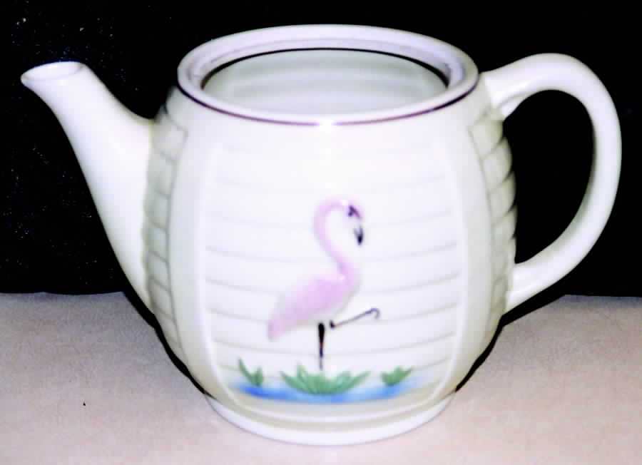 Flamingo Teapot No Lid by Porcelier-1