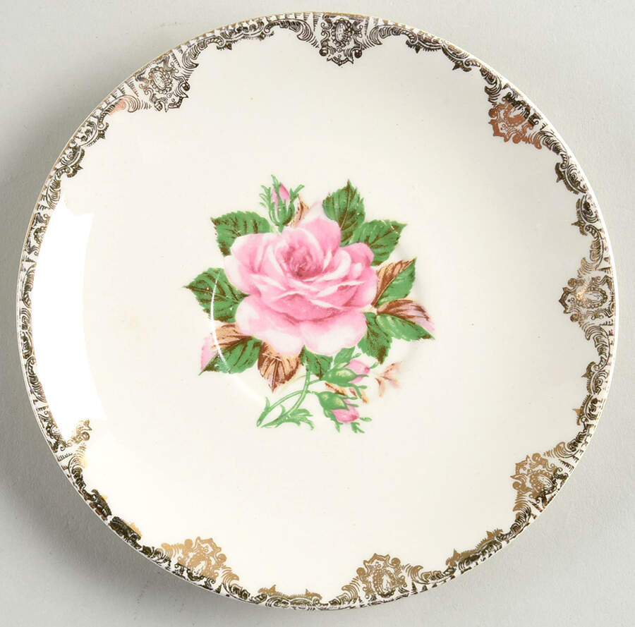 American Rose Saucer by Paden City-1