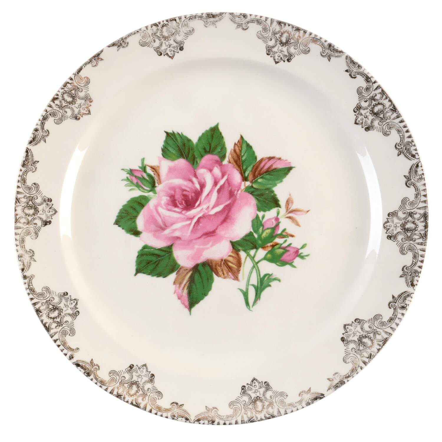 American Rose Luncheon Plate by Paden City-1