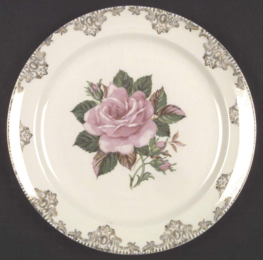 American Rose Dinner Plate by Paden City-1