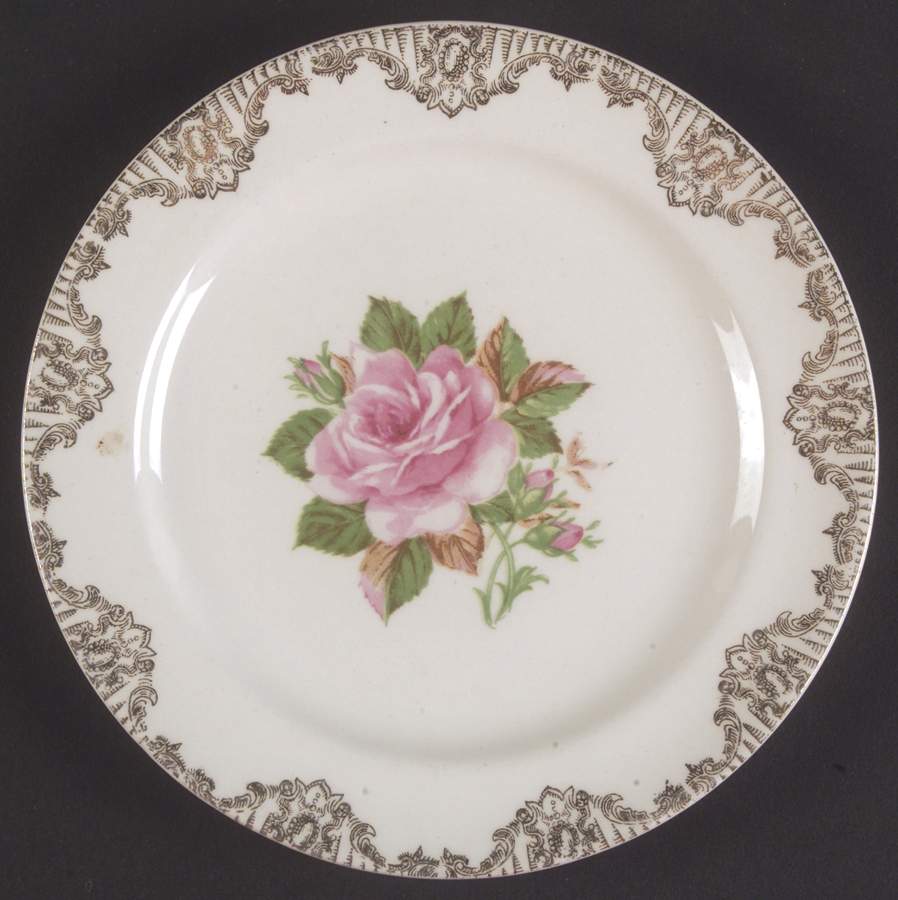 American Rose Bread & Butter Plate by Paden City-1