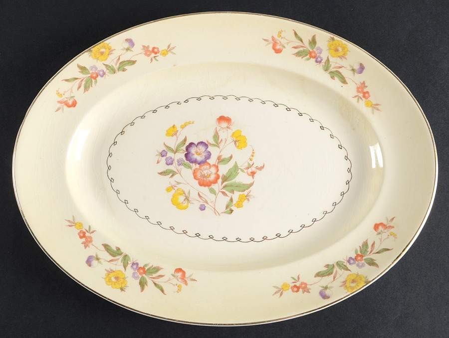 Buttercup 11" Oval Serving Platter by Paden City-1