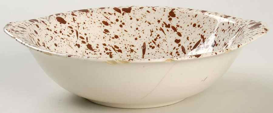 Confetti Brown Lugged Cereal Bowl by Paden City-1