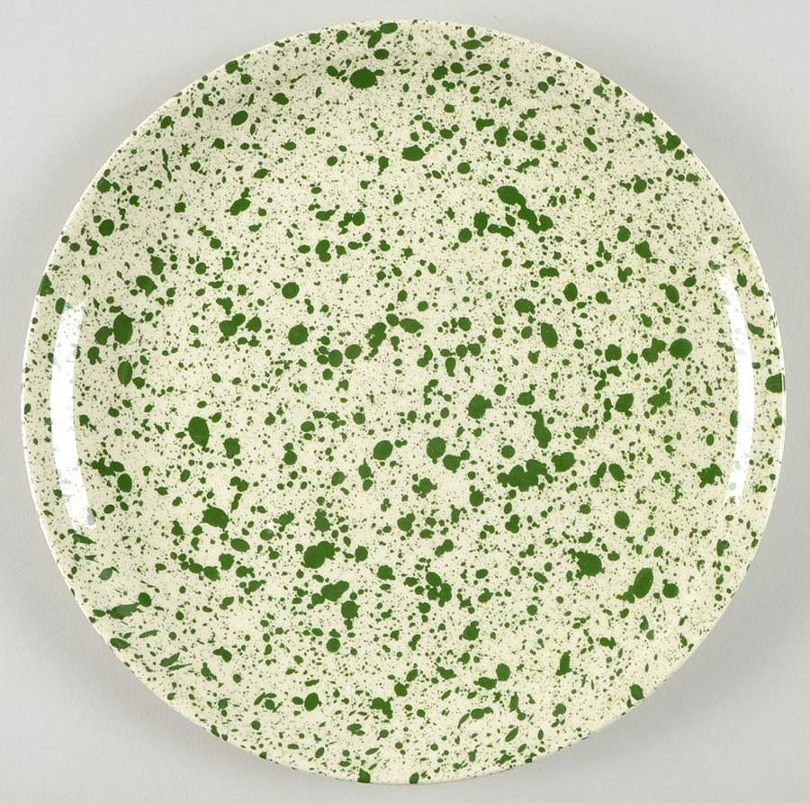 Confetti Green Luncheon Plate by Paden City-1