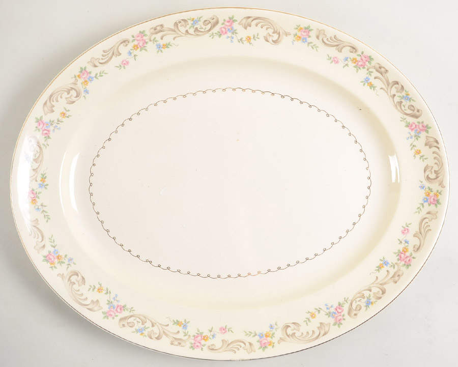 Duchess 15" Oval Serving Platter by Paden City-1
