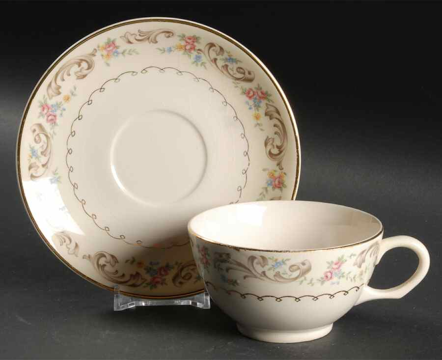 Duchess Flat Cup & Saucer Set by Paden City-1