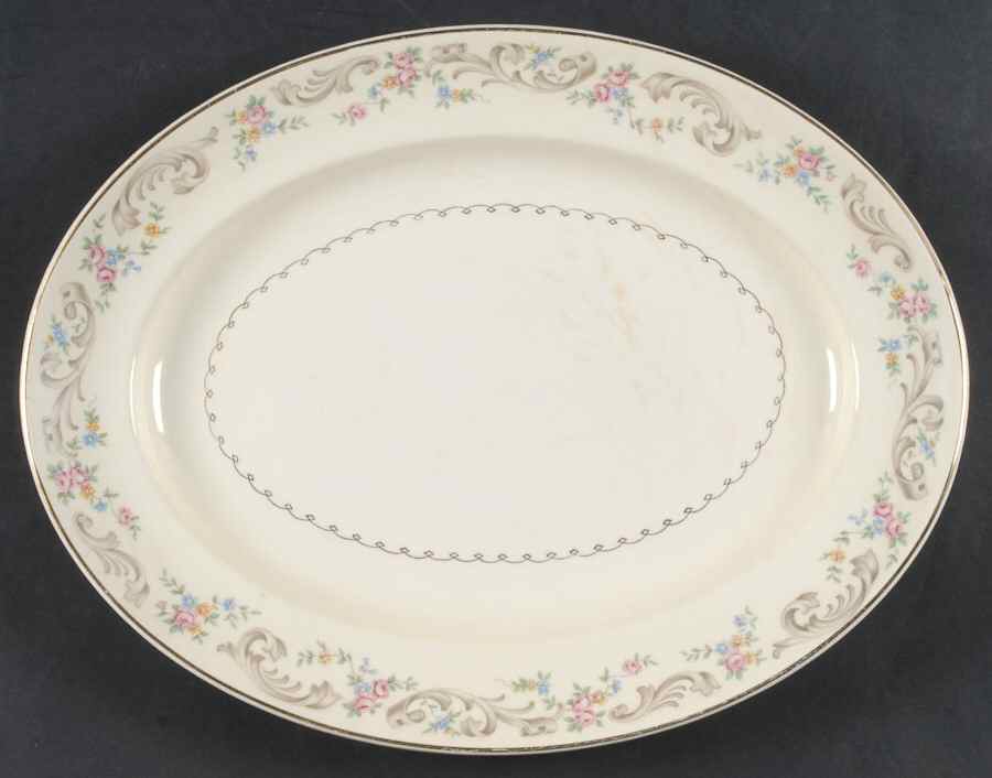 Duchess 14" Oval Serving Platter by Paden City-1