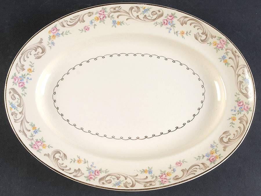 Duchess 11" Oval Serving Platter by Paden City-1