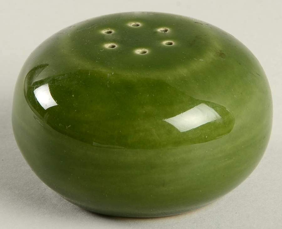 Greenbrier Dell (Dark) Green Pepper Shaker by Paden City-1