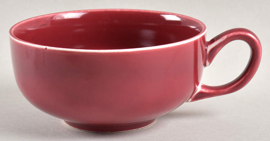 Greenbrier Burgundy Flat Cup by Paden City-1