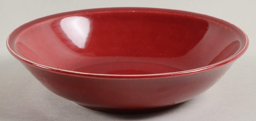 Greenbrier Burgundy Coupe Cereal Bowl by Paden City-1