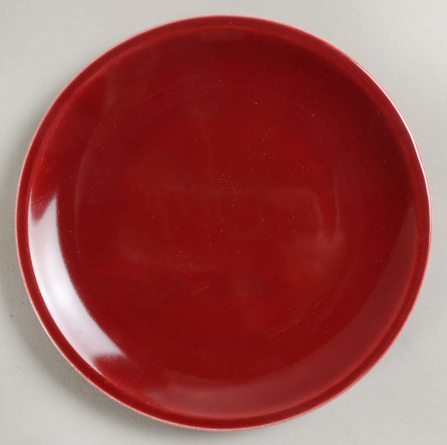 Greenbrier Burgundy Bread & Butter Plate by Paden City-1
