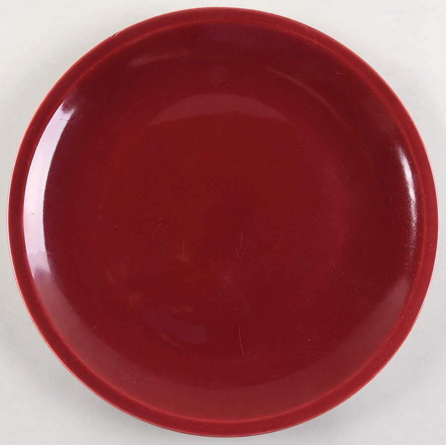 Greenbrier Burgundy 12" Chop Plate (Round Platter) by Paden City-1
