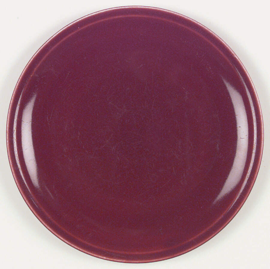 Greenbrier Burgundy Dinner Plate by Paden City-1