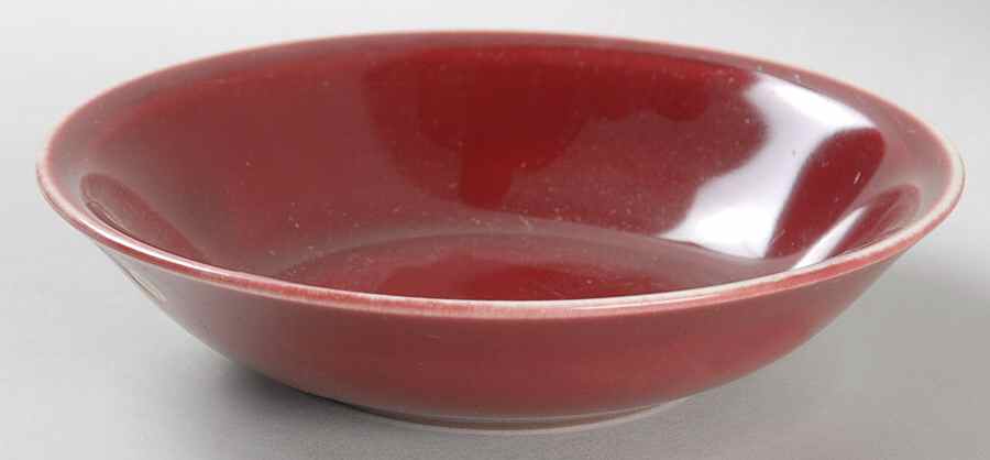 Greenbrier Burgundy Fruit/Dessert (Sauce) Bowl by Paden City-1