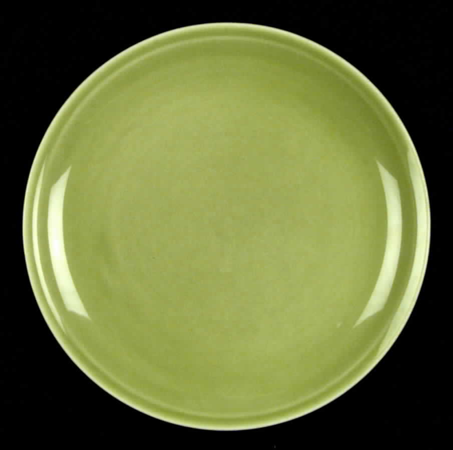 Greenbriar Chartreuse Dinner Plate by Paden City-1