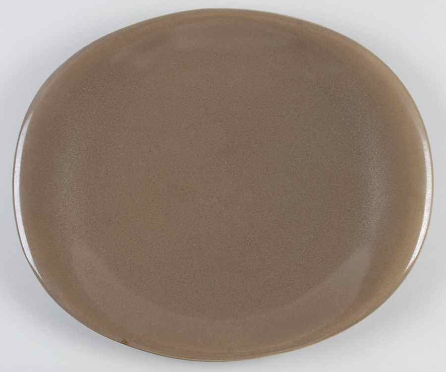 Highlight Nutmeg Brown 14" Oval Serving Platter by Paden City-1