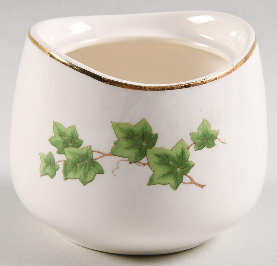 Ivy (Gold Trim On Edge) Sugar Bowl No Lid by Paden City-1