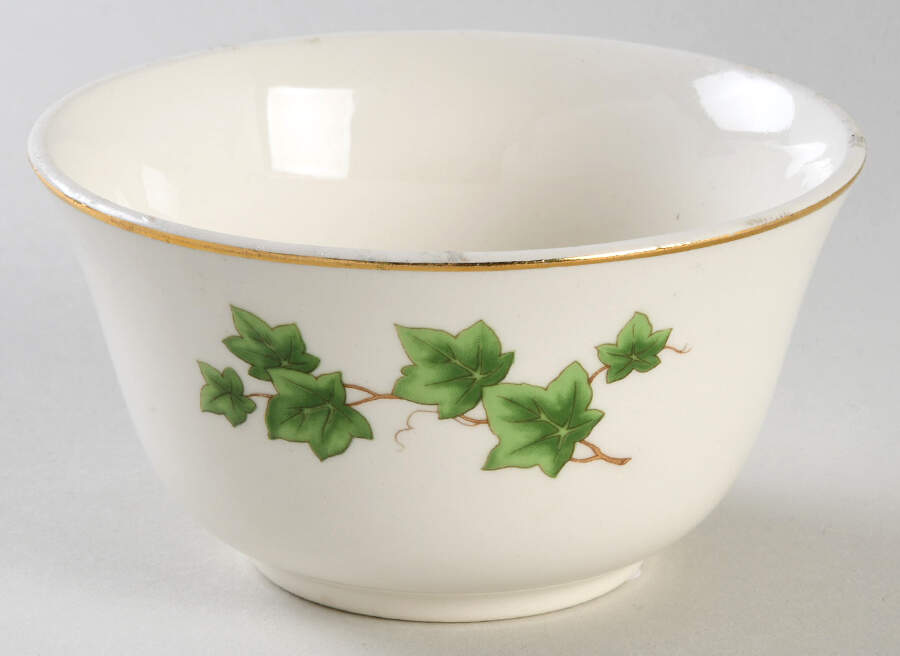 Ivy (Gold Trim On Edge) Cranberry Bowl by Paden City-1