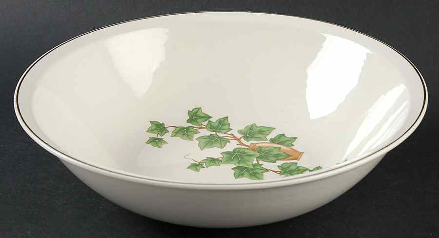 Ivy (Gold Trim On Edge) 8" Round Vegetable Bowl by Paden City-1