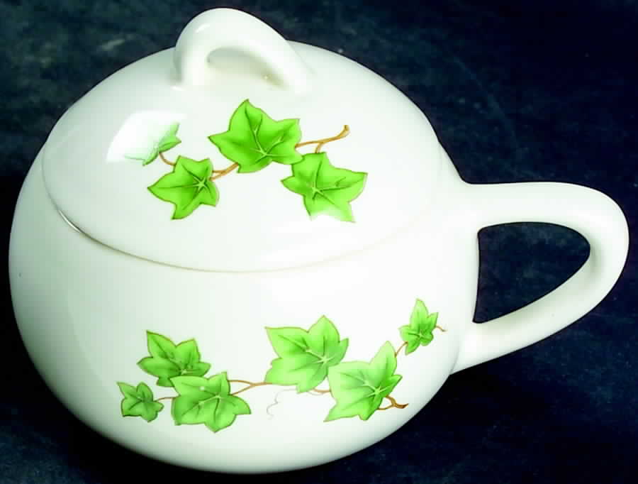 Ivy (No Trim) Sugar Bowl & Lid by Paden City-1