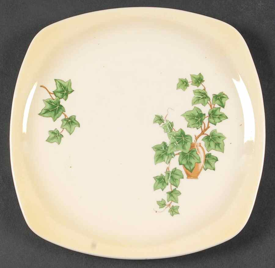 Ivy (No Trim) Square Salad Plate by Paden City-1