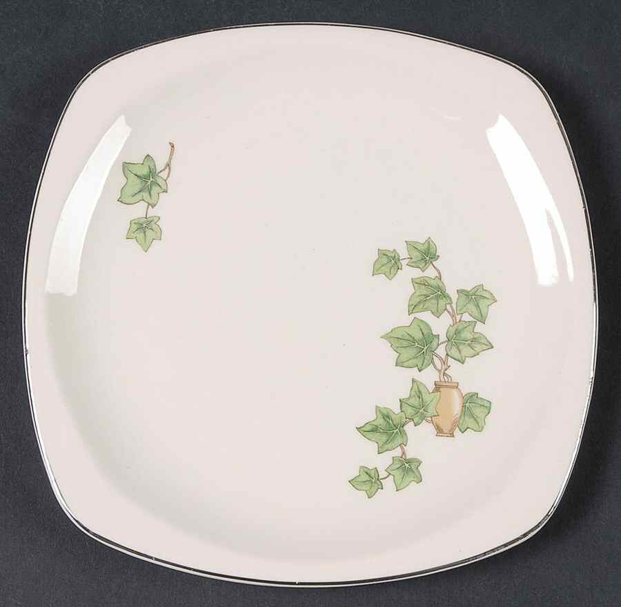 Ivy (Minion, Platinum Trim) Bread & Butter Plate by Paden City-1