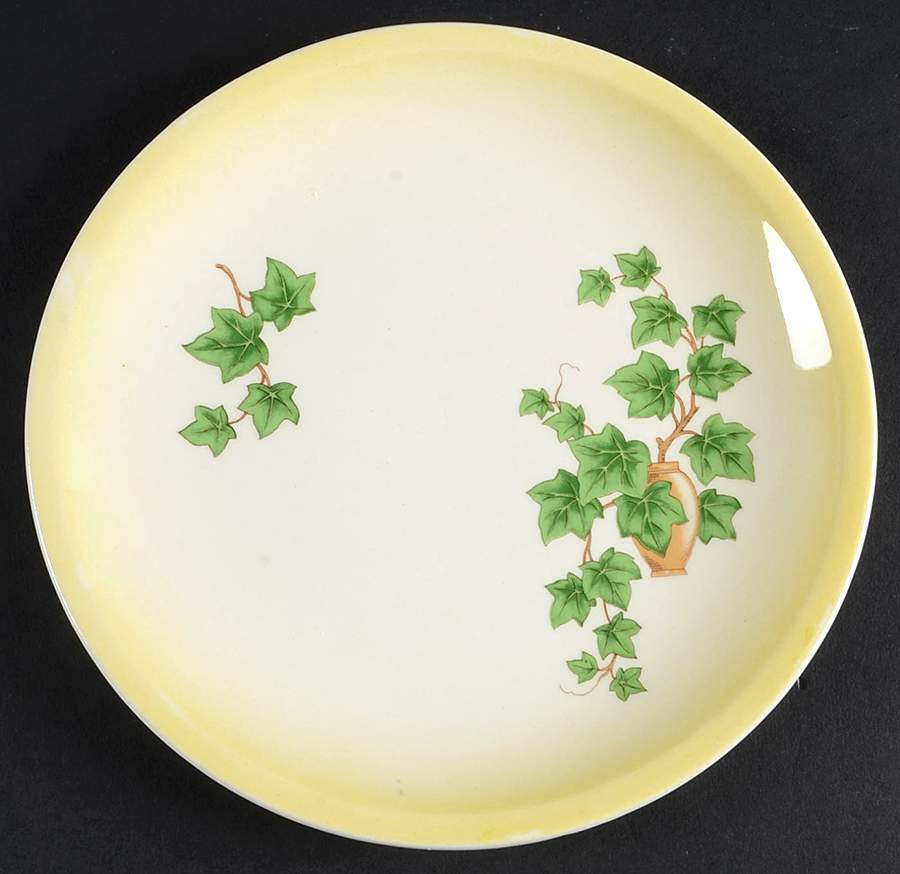 Ivy (Yellow Trim) Salad Plate by Paden City-1