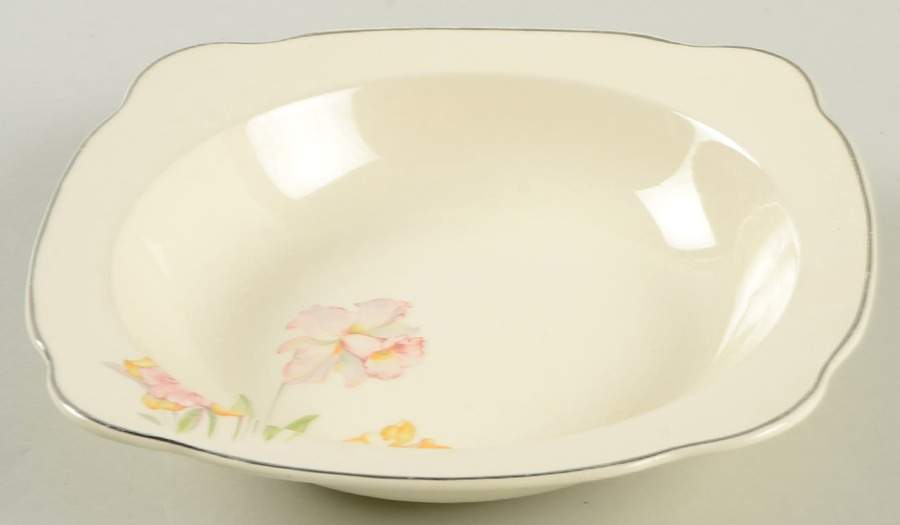 Jonquil (Multisided, Platinum) Rim Soup Bowl by Paden City-1