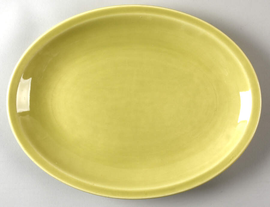 Minion Chartreuse 13" Oval Serving Platter by Paden City-1