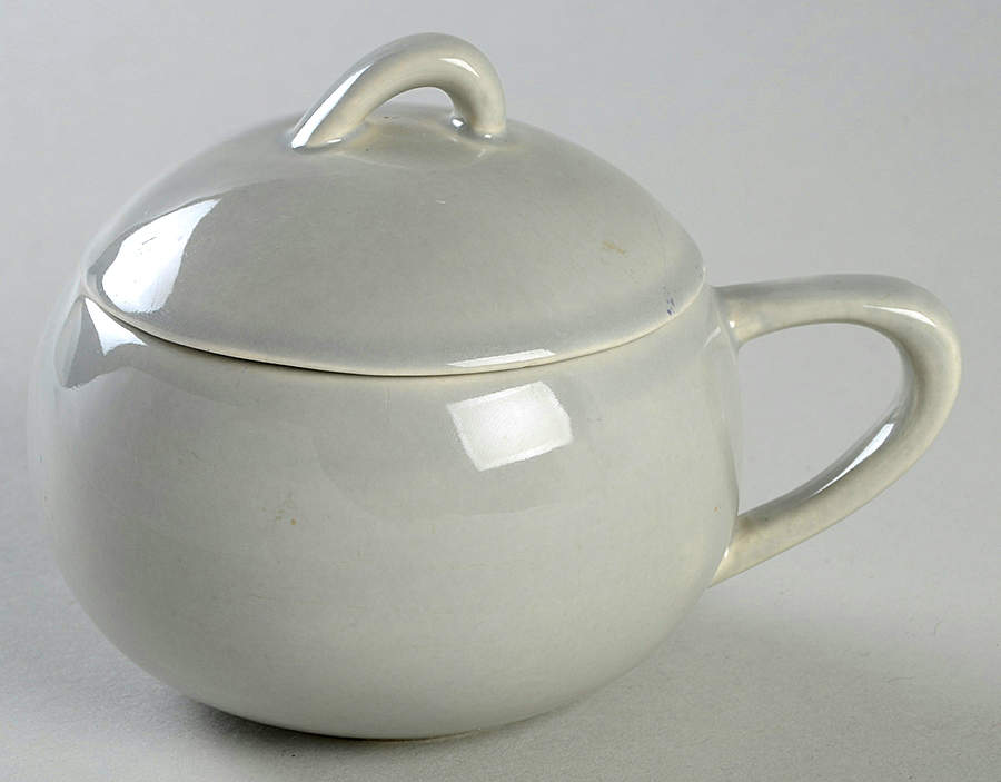 Minion Gray Sugar Bowl & Lid by Paden City-1