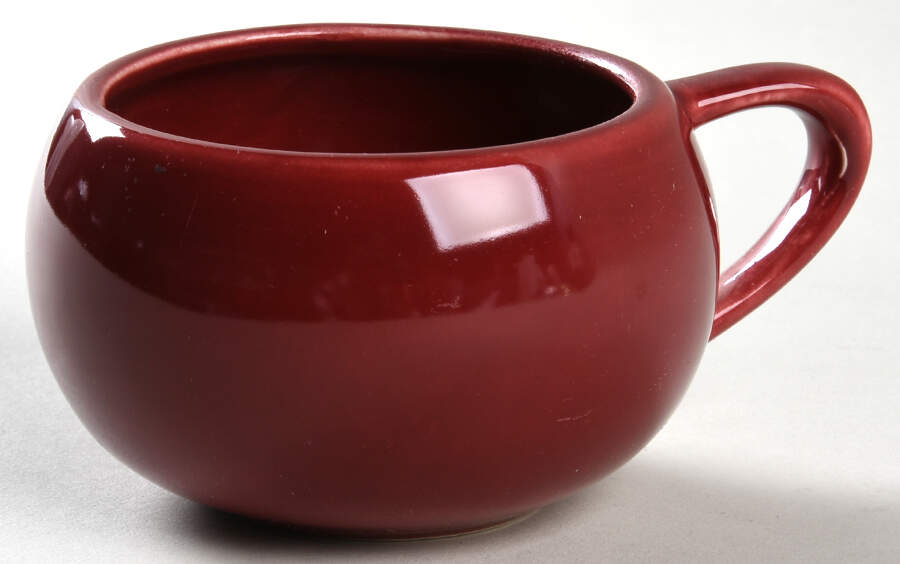 Minion Maroon Sugar Bowl No Lid by Paden City-1