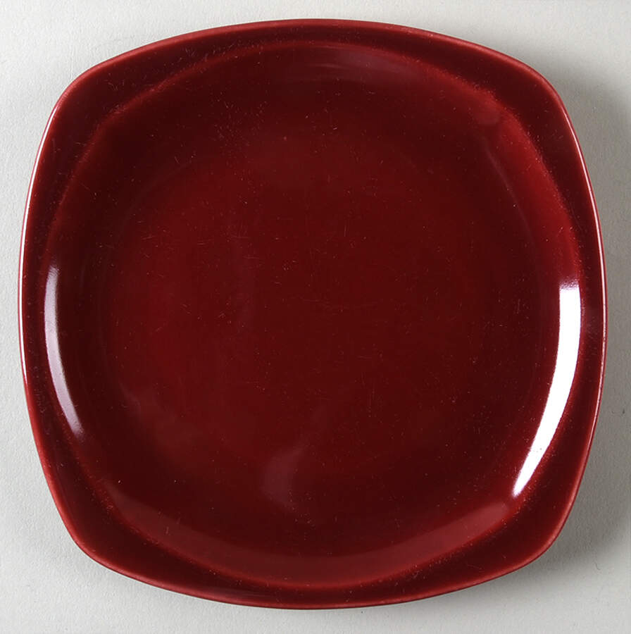 Minion Maroon Bread & Butter Plate by Paden City-1