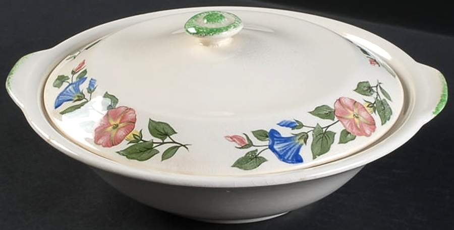 Morning Glory Round Covered Vegetable by Paden City-1