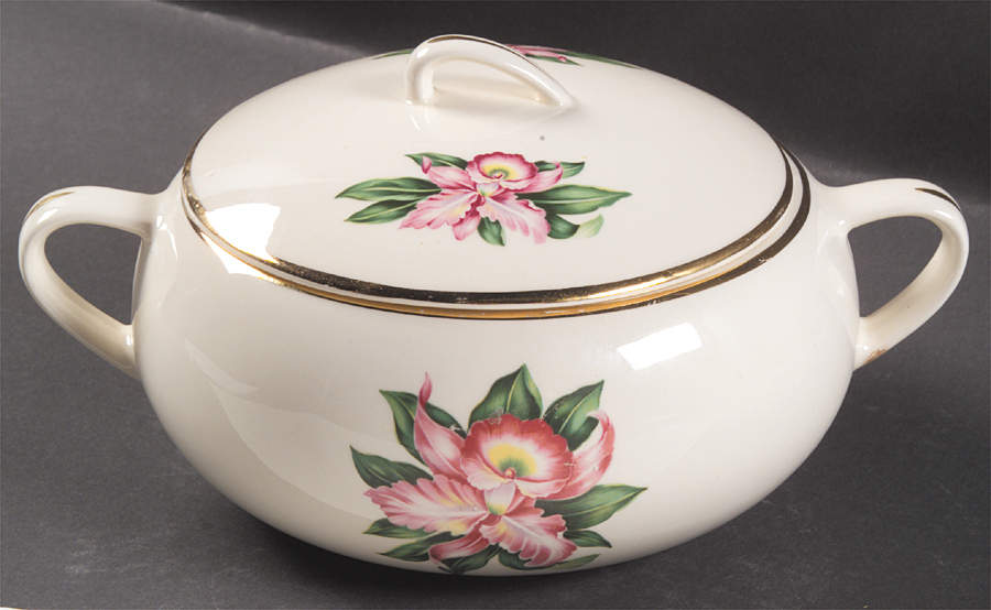 Modern Orchid Round Covered Vegetable by Paden City-1