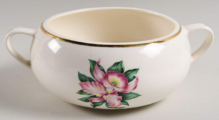 Modern Orchid Round Vegetable No Lid by Paden City-1