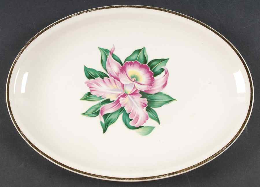Modern Orchid 11" Oval Serving Platter by Paden City-1