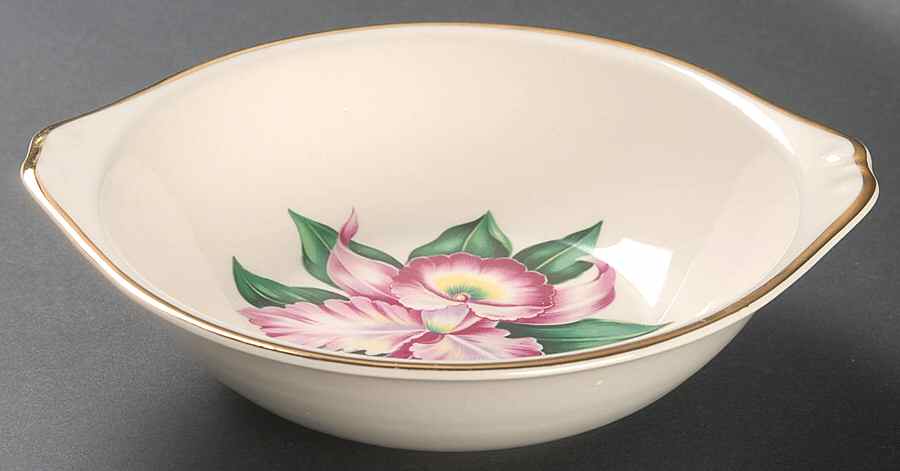 Modern Orchid Lugged Cereal Bowl by Paden City-1