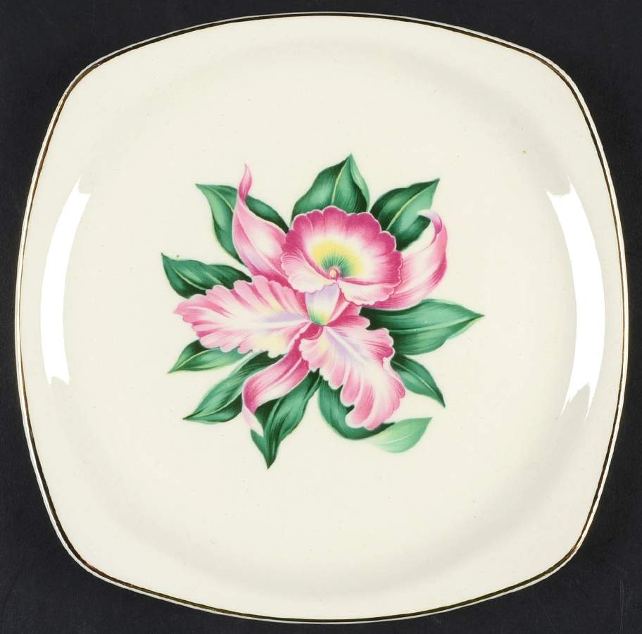 Modern Orchid Square Salad Plate by Paden City-1
