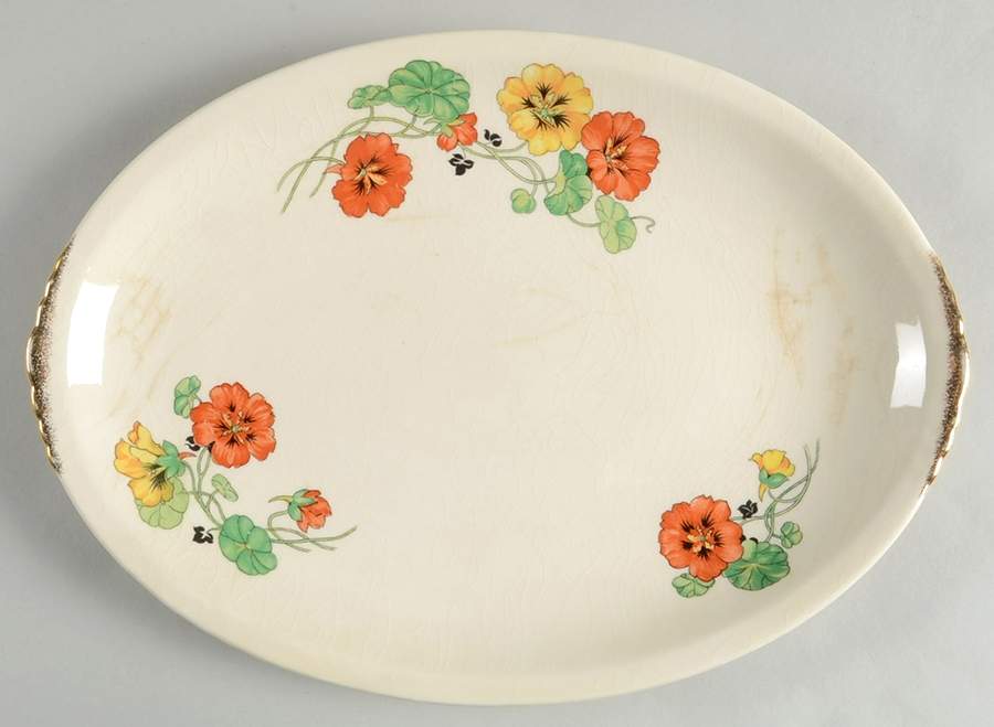 Nasturtium 11" Oval Serving Platter by Paden City-1