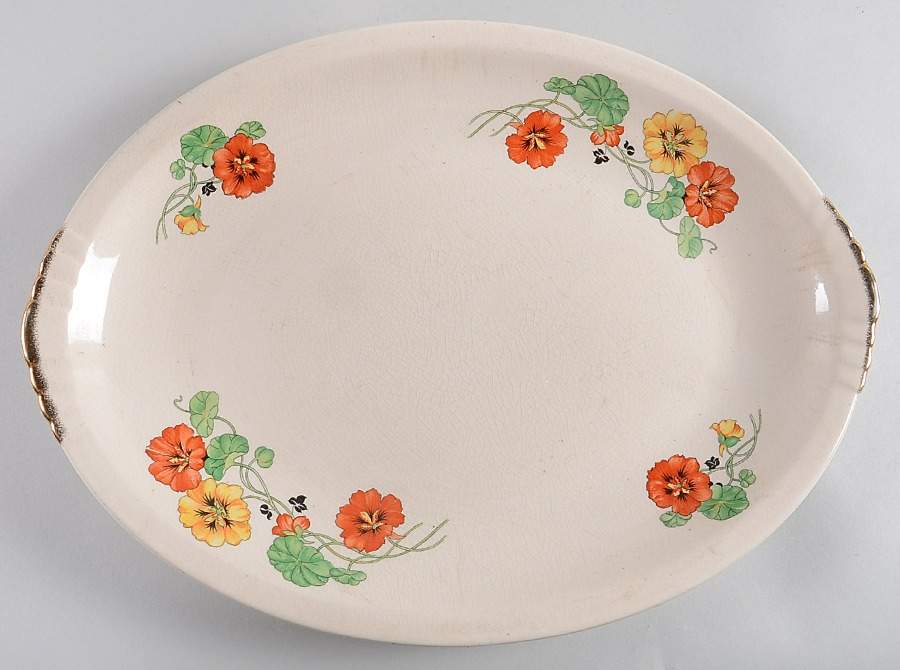 Nasturtium 14" Oval Serving Platter by Paden City-1