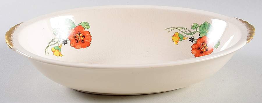 Nasturtium 9" Oval Vegetable Bowl by Paden City-1