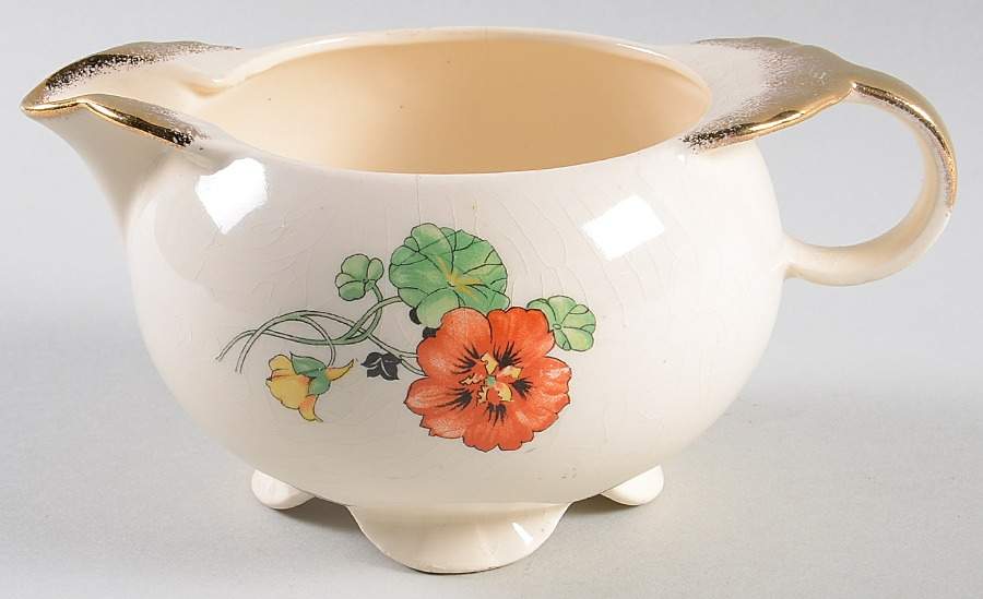 Nasturtium Gravy Boat by Paden City-1